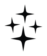 Obraz premium Sparkle star icon vector illustration black and white clean shine design eps silhouette