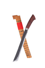 wooden machete and sheath, knife and machete cutting tools with satin and mirror blade materials