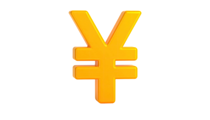 A vibrant, gold-colored currency symbol set against a black background