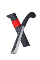 wooden machete and sheath, knife and machete cutting tools with satin and mirror blade materials