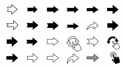 Diverse Arrow Vector Set Collection of Directional Graphic Icons for Navigation and Design