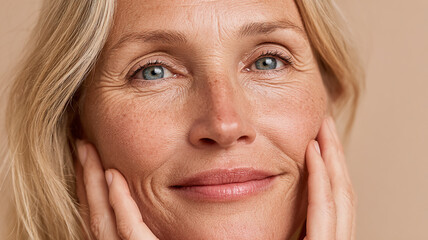  Authentic Portrait of a Confident Blonde Woman with Gentle Smile   made with generative AI