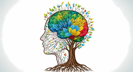 Neural Network Brain with Glowing Connections. Artificial Intelligence and Data Concept