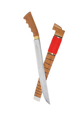 wooden machete and sheath, knife and machete cutting tools with satin and mirror blade materials