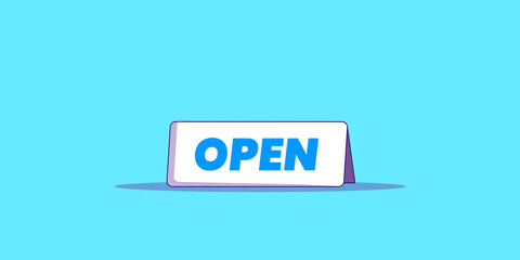 Open Signboard Vector Illustration