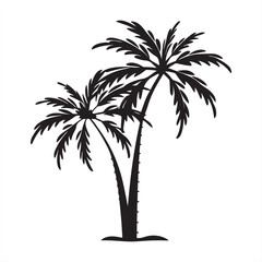 Obraz premium Silhouette of two palm trees