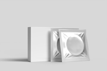 Realistic Condom blank mockup front view angle