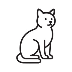 cat white  silhuette on black background