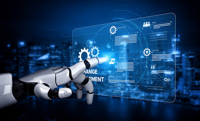 AI supports business transformation through change management strategies combining innovation, globalization, solution enablement, and team collaboration Vouch