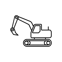 Naklejka premium Outline drawing of digger on transparent background