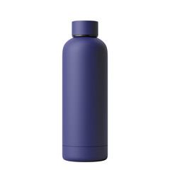 Navy 500ml Reusable Water Bottle Isolated on Transparent Background