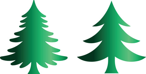 A Set of beautiful Christmas tree vector art and illustration.