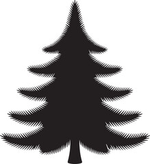 Christmas tree silhouette vector art and illustration.