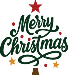 Typography Christmas  tree vector art and illustration.
