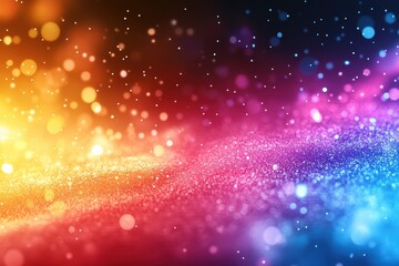 Vibrant and Energetic: An Abstract Landscape of Shimmering Particles and Light for Digital Art