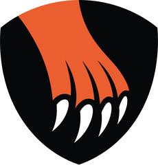 Bear claw mark logo design with sharp claw graphic symbol for sports brand