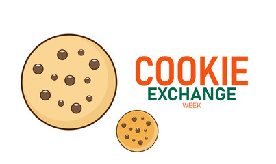 Fototapeta premium Cookie Exchange Week Poster Banner and Background Abstract Design Template Featuring Assorted Cookies and Holiday Baking Illustration for Dessert Celebration Culinary Festival and Sweet Treat Awarenes