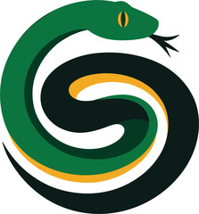 Twisted Snakes Vector Graphic Two Colors Animal Symbol Snake Design Green Dark
