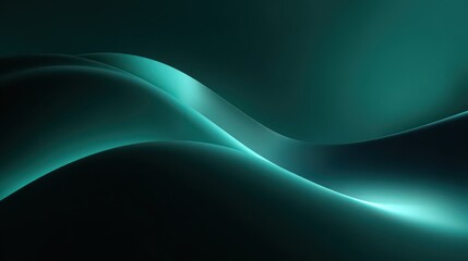 Smooth gradient background with layered wavy lines, teal and black color, abstract style, modern and calming atmosphere, suitable for digital design or wallpaper