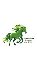 Obraz premium Equestrian Greens - A Leaf Steed Logo Design for Eco-Conscious Brands.