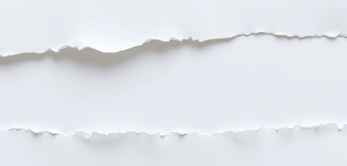 Naklejka premium Torn edges of white paper, revealing frayed fibers and uneven texture, tear, wrinkled