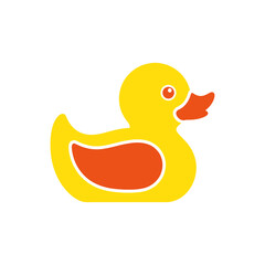 Yellow rubber duck floats peacefully in a bathtub, creating a playful and cheerful atmosphere for bath time fun.