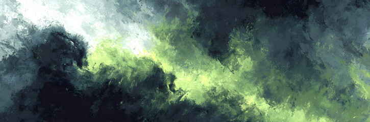 Obraz premium abstract painting background texture with dark olive green, moderate green and very dark green colors and space for text or image. can be used as header or banner