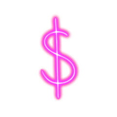 Obraz premium Neon Pink Heart Doodles Set