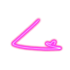 Neon Pink Heart Doodles Set