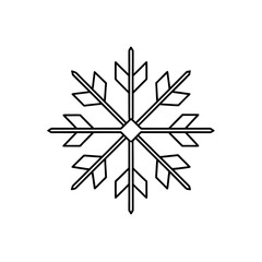 Obraz premium Simple snowflake outline on transparent background