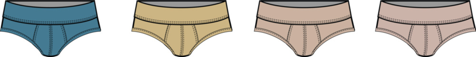 Naklejka premium Elegant Panties Collection in Varied Colors Comfortable Underwear Essentials