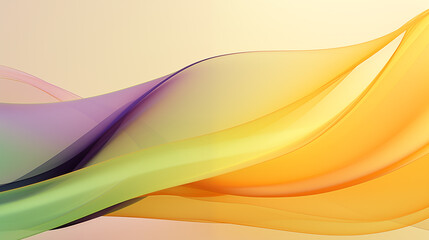 Modern Abstract Flowing Wave Background with Vibrant Lime Green, Violet, and Orange Gradient