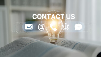 UI concept for contact us section showing icons for email, web, phone, and message. Contact and support icons help streamline business communication and improve customer contact experience. Spline