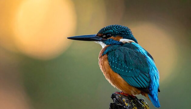 Detailed closeup of a vibrant blue and orange feathered bird perched on a branch