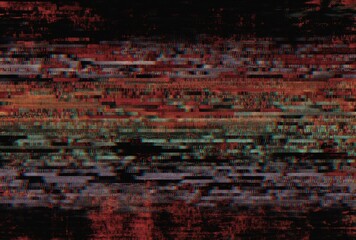 Abstract noisy warm color film photo glitch overlay effect, HD TV vhs glitch screen distorted flickering noise grain texture, analog tv VCR defective screen no signal problem with noise grain 