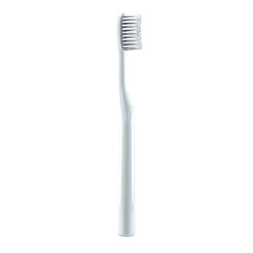 Simple white toothbrush isolated on transparent background for dental hygiene