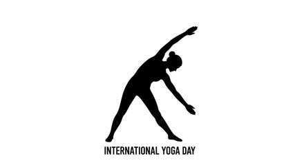 Silhouette of a woman practicing yoga pose for international yoga day, promoting flexibility, balance, and wellness