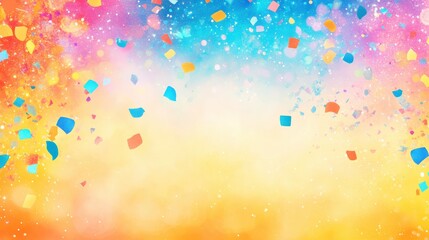 Colorful confetti celebration abstract festive background. Party fun atmosphere with cheerful event mood. Vivid background, bright decoration, perfect for holiday greeting, creative digital art, or