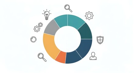 Modern infographic template with circular data chart and icons 