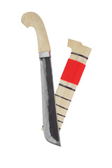 wooden machete and sheath, knife and machete cutting tools with satin and mirror blade materials