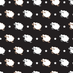 Adorable White Wool Sheep Pattern for Kids and Sleep. Perfect for nursery design, kids illustrations, bedtime themes, fabric prints, wallpapers, and wrapping paper.