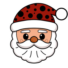 cartoon Santa Claus wears a Christmas hat 