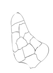 white map of barbados on white background