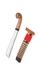 wooden machete and sheath, knife and machete cutting tools with satin and mirror blade materials