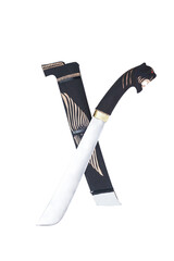 wooden machete and sheath, knife and machete cutting tools with satin and mirror blade materials