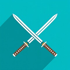 Two Crossed Swords Iconic Vector