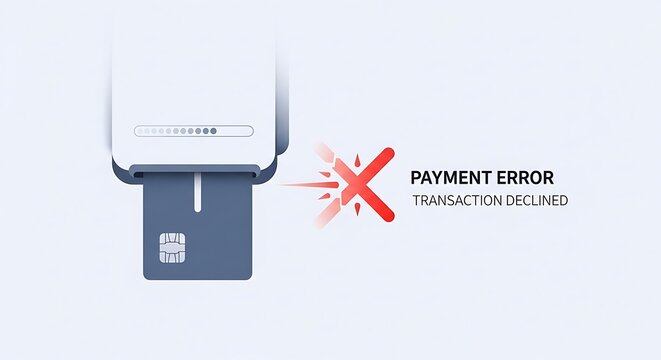 Payment Error - Declined Transaction with Card Reader Illustration. - Powered by Adobe