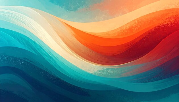 Abstract watercolor waves in warm and cool tones - Powered by Adobe