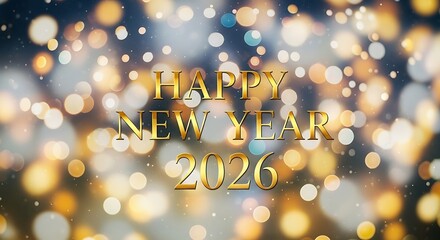 Elegant gold numerals "2026" displayed on a dark background with decorative borders.