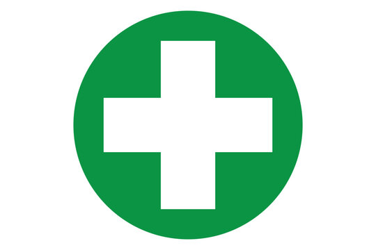 First aid icon vector. Medicine, health icons. Cross emergency medicine sign. Safety first sign. Medical healthcare sign. Hospital symbol. First aid and medical cross for mobile app, UI and website.